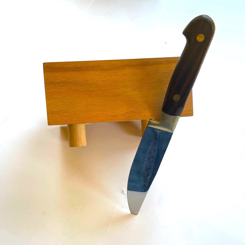 Wooden Knife Butcher Block with Black Handle Knife Cheese Board Mini